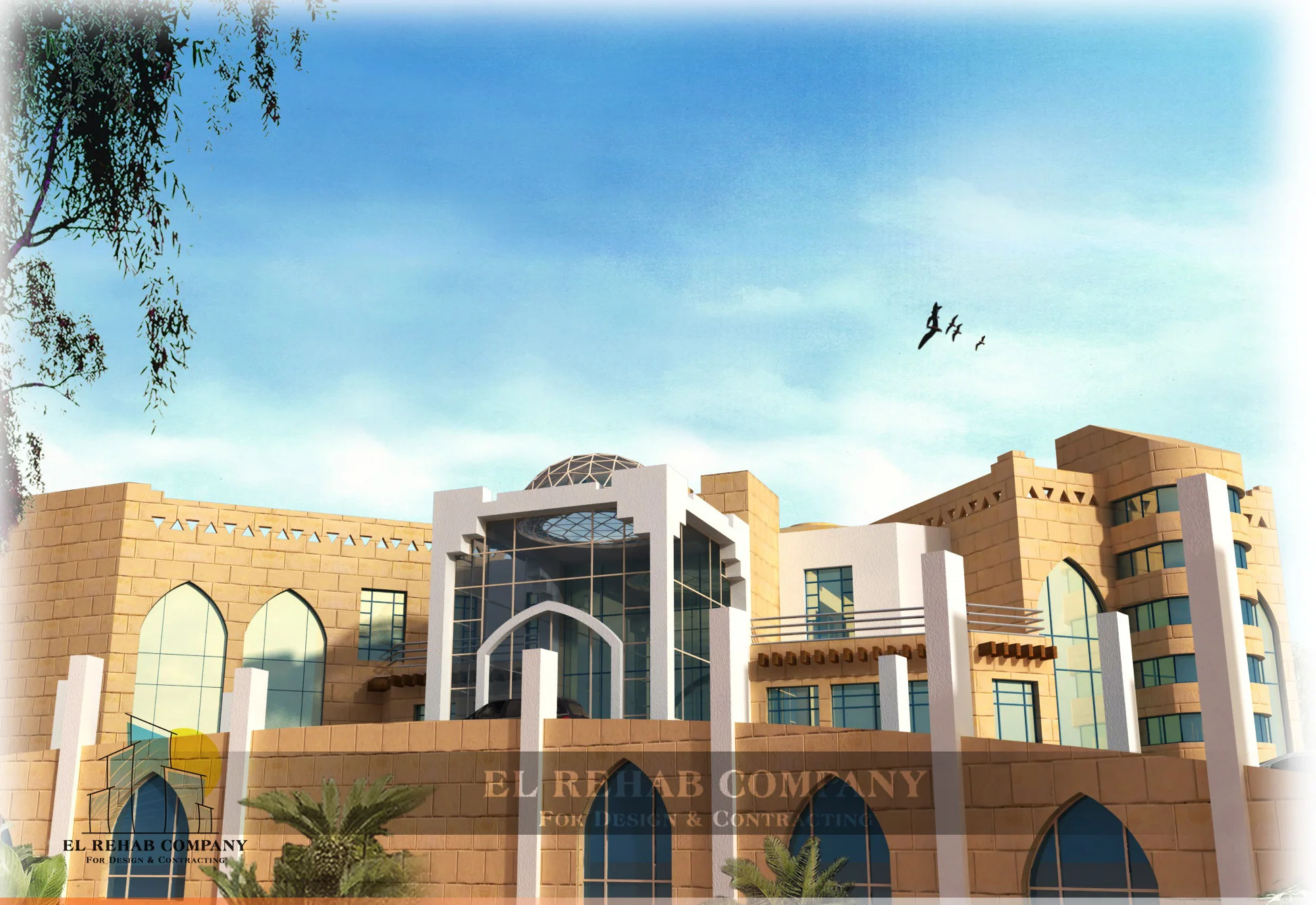 Design visualization of the main resort building