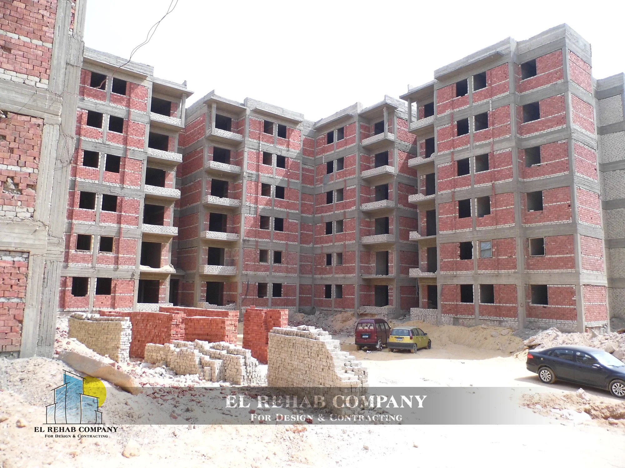 Completed Tahya Misr residential buildings and central landscape